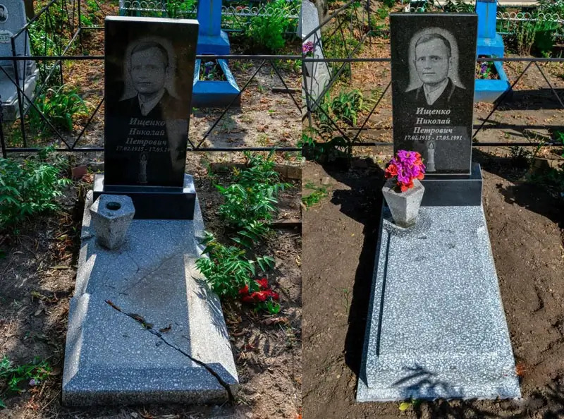 Реставрация памятников на кладбище в Витебске